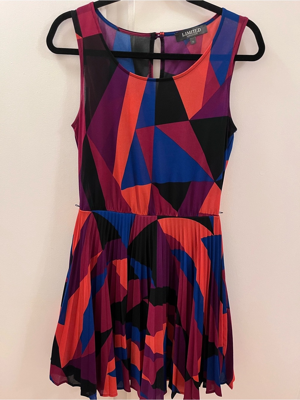The Limited Geometric Print Mini Dress in Red, Blue, Purple - Size 10